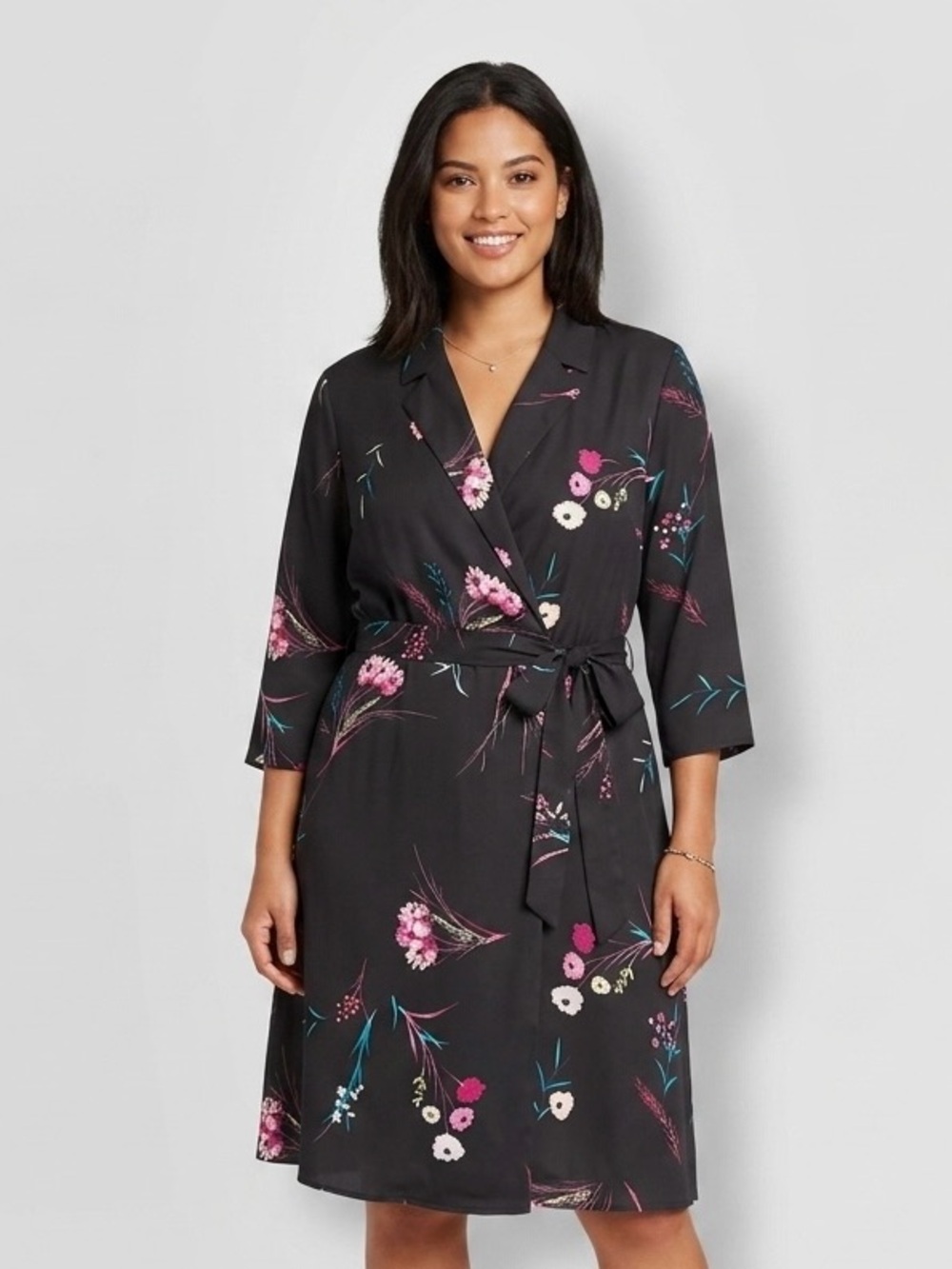 Worthington, Floral Wrap Dress - L